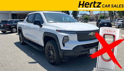 That Cheap Chevy Silverado EV You Want From Hertz Can’t Use Tesla Superchargers