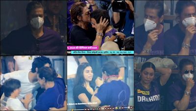 SRK wore mask as he made first appearance after hospital discharge; cheered for his team KKR with Gauri, Suhana, Aryan from stands