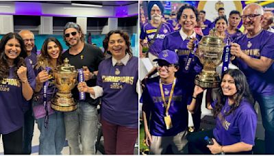Juhi Chawla beams with joy post KKR’s big IPL 2024 final win; drops PICS ft. Shah Rukh Khan, Jay Mehta and kids