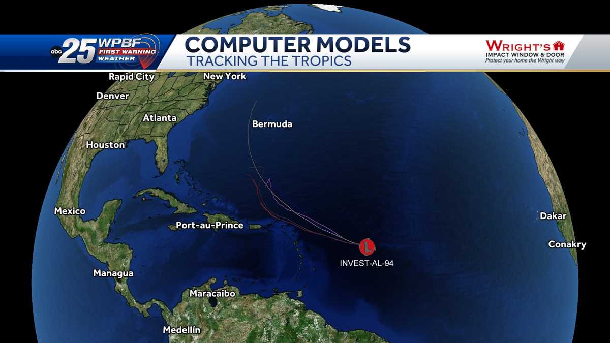 Tracking Invest 94-L: Maps and computer models