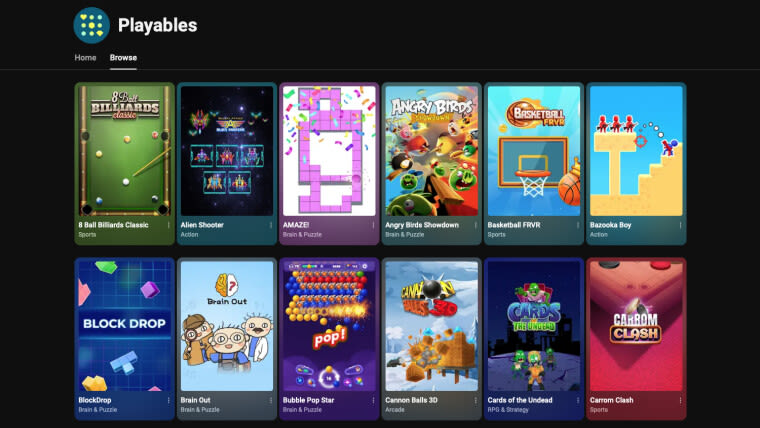 YouTube Playables video games launch for everyone across Android, iOS, and Web