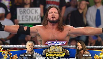 AJ Styles To Challenge Cody Rhodes For Undisputed WWE Title At WWE Backlash