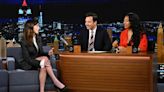 Natalia Dyer Pairs Biker Shorts With Blazer and Pumps on ‘The Tonight Show’