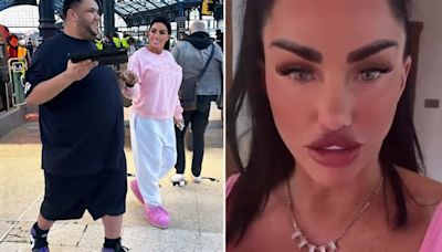 Katie Price beams as she takes son Harvey on trainspotting trip after revealing she wants to look like a Bratz doll