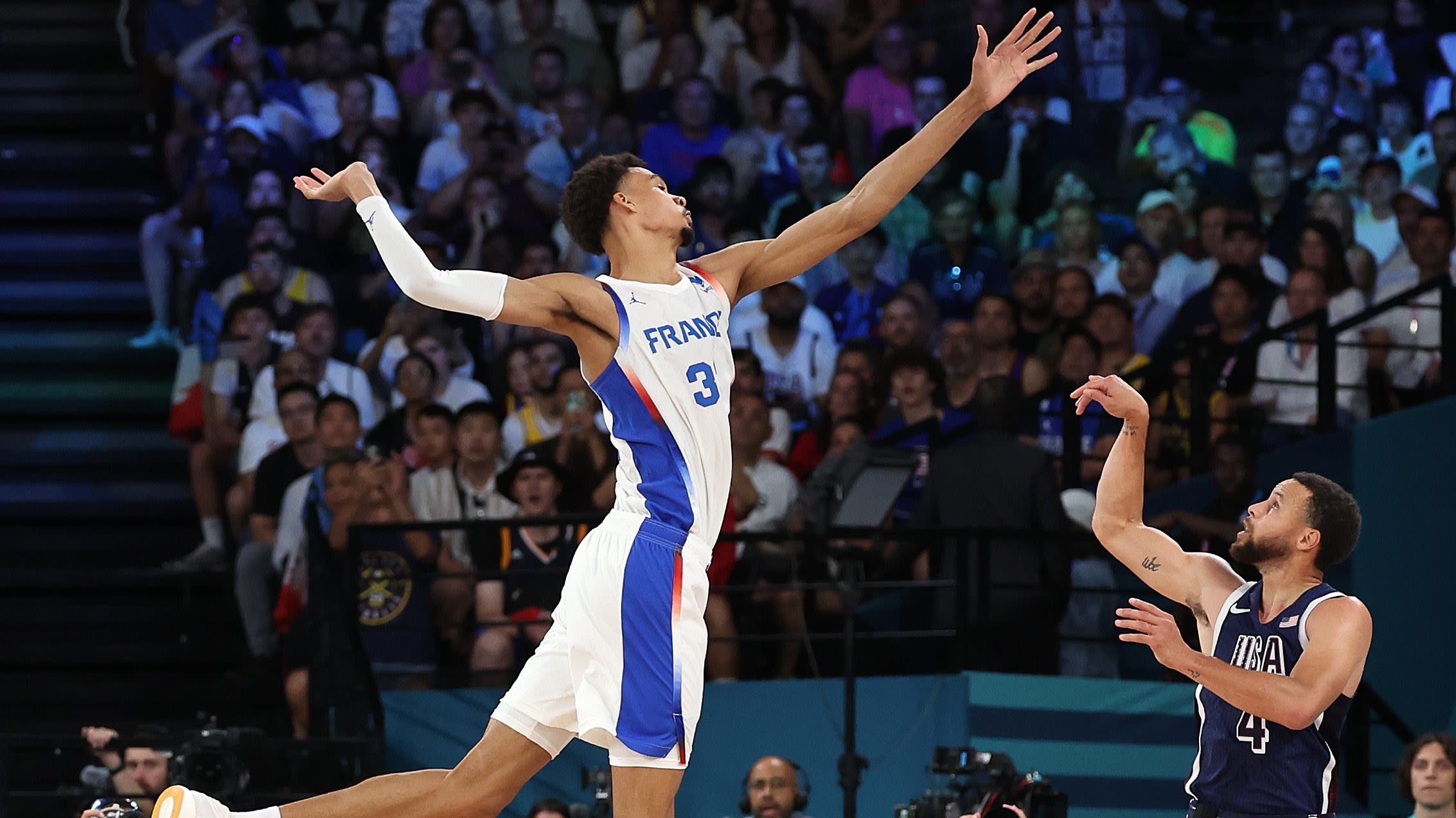 Steph Curry's Iconic Shot Over Victor Wembanyama in Gold Medal Game Goes Viral