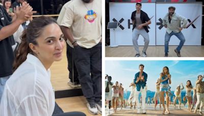 Kiara Advani fangirls over Hrithik Roshan as he dances on Fighter's Ishq Jaisa Kuch during War 2 rehearsals. Watch