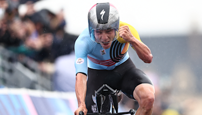 Paris Olympics: Remco Evenepoel roars to gold medal for Belgium in men's time trial ahead of Ganna