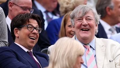 Stars Sienna Miller and Stephen Fry enjoy a laugh in the Royal Box