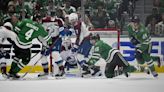 Stars jump on Avalanche early, level series at 1-1