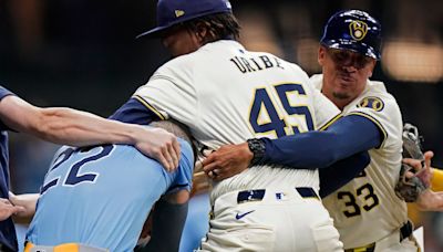 Brewers’ Uribe suspended 6 games for brawl, Peralta 5 and Murphy 2 while Rays’ Siri penalized 2