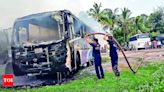 4 buses gutted in Tarsali area | Vadodara News - Times of India