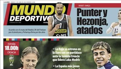 El primer partido de España en la Eurocopa, protagonista de las portadas deportivas de hoy