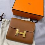 售出 Hermès 愛馬仕Constance康康金棕短夾 全新D刻