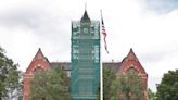 What's with the blue cocoon on the Thayer Academy tower?