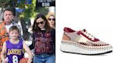 Jennifer Garner Attends Son Samuel Garner Affleck’s Basketball Game in Chloe Nama Woven Sneakers with Ben Affleck in Los Angeles