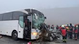 Chain-reaction collision in dense fog on Turkish motorway leaves at least 10 people dead, 57 injured