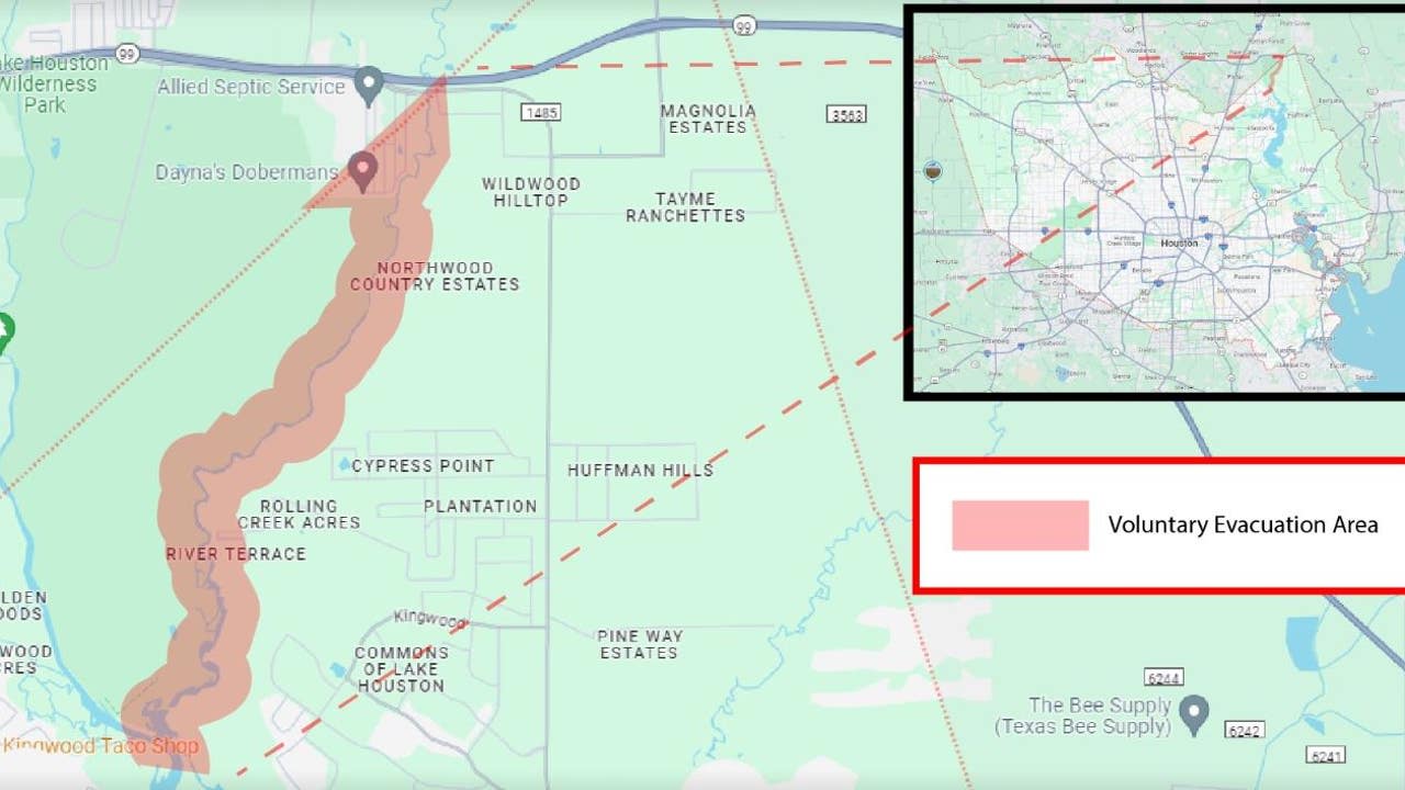 Harris County Judge urging residents near East Fork of San Jacinto River to voluntarily evacuate