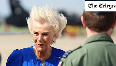 The Queen’s hair goes wild on visit to RAF base