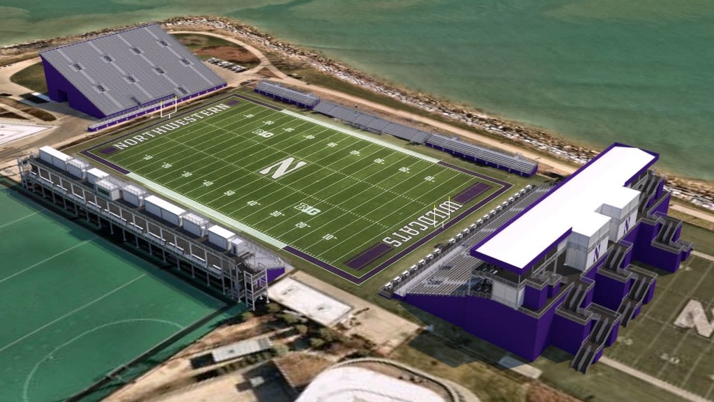 Northwestern University unveils what temporary lakefront football stadium will look like