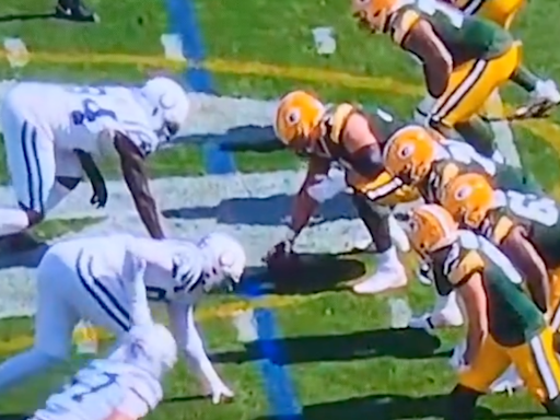 Packers center Josh Myers vomited all over the football right before snapping it to Malik Willis