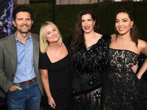 Aubrey Plaza and Kathyrn Hahn Get Support from “Parks and Rec ”Costars Amy Poehler, Adam Scott at “Agatha All Along” Premiere