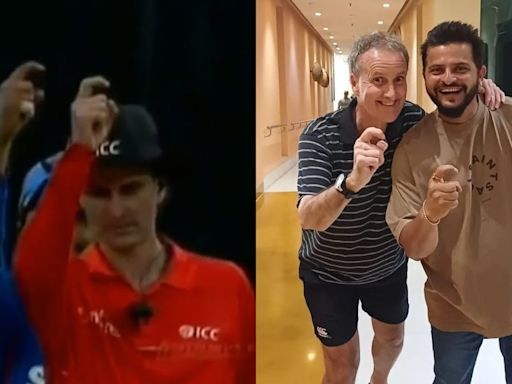 ...The Nicest Guys’: Former Umpire Billy Bowden And Suresh Raina Recreate Iconic ‘Crooked Finger’ Moment In Viral...