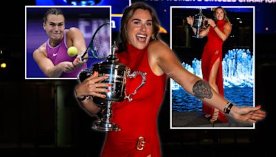 New US Open champ Sabalenka stuns in bold red dress and shows off amazing tattoo