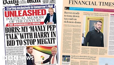 Newspaper headlines: Johnson's 'pep talk' with Harry and Treasury rethinks non-dom plan