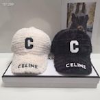 Leann代購~CELINE秋冬韓版潮流帽子女 C字母刺繡帽加厚毛絨保暖時