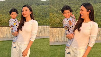 WATCH: Gauahar Khan poses with son Zehaan; little munchkin looks scared as paps shout