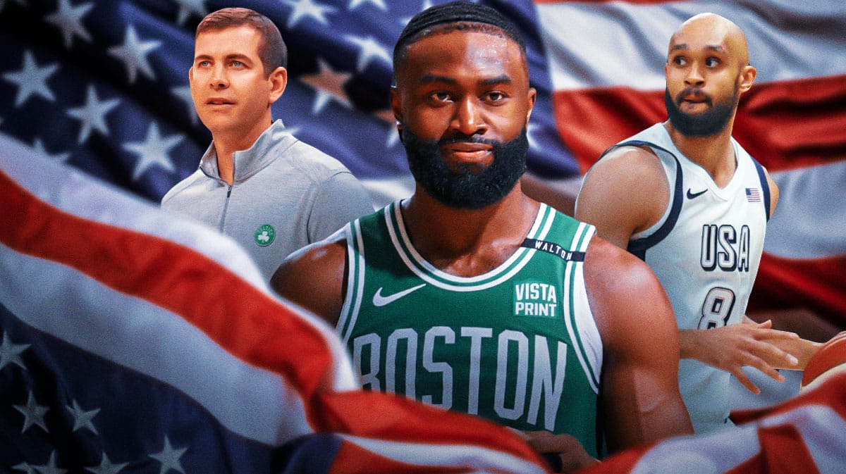 Celtics' Brad Stevens reacts to Derrick White, not Jaylen Brown, replacing Kawhi Leonard on Team USA