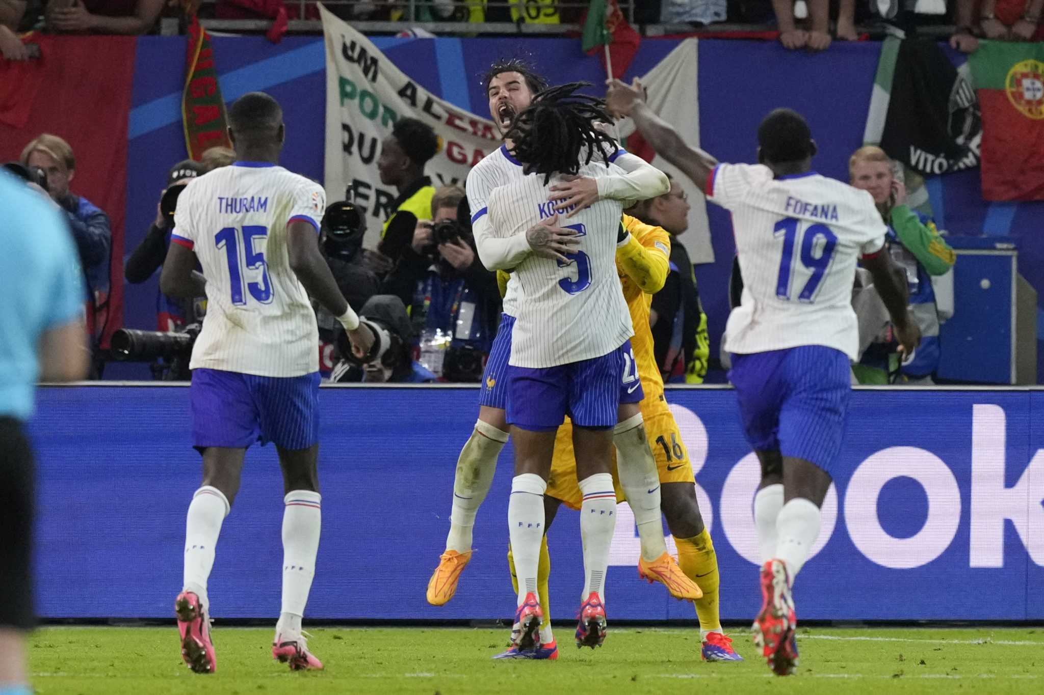 France players celebrating election results back home ahead of Euro 2024 semifinal