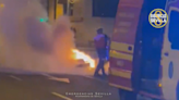 Herido un motorista tras chocar contra un coche en la Borbolla y salir ardiendo la moto