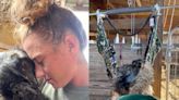 Horrified disease experts urge farmer to stop cuddling Emmanuel the emu dying of bird flu as photos go viral