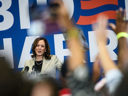 Scenes from Vice President Kamala Harris' trip to a Fayetteville high school Thursday