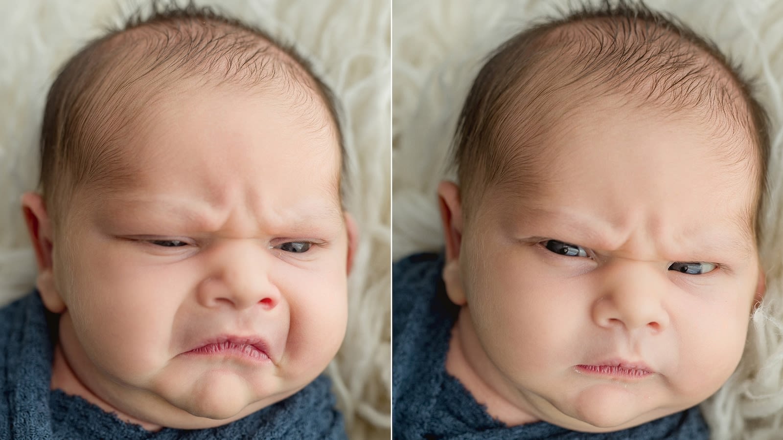 Photographer speaks out after photo shoot of baby with grumpy expression went viral