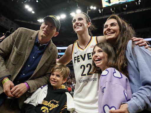 Ashton Kutcher and Mila Kunis Make Rare Appearance with 2 Kids to Watch WNBA's Caitlin Clark