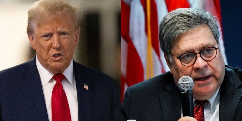 Trump mocks Bill Barr while thanking him for his endorsement, calling him 'gutless' and 'lazy'