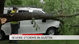 Downed trees cause damage to property in Austin