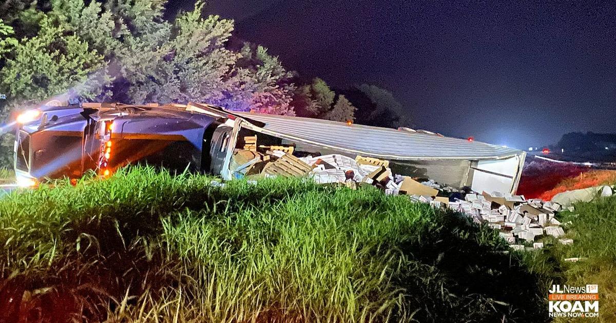 41,000-pounds diced potatoes scatter in I-49 semi rollover