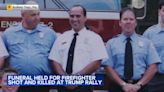 Firefighter killed at Trump rally honored with bagpipes, gun salute and a bugle sounding taps