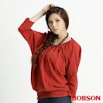 BOBSON 女款露肩五分連袖上衣(紅27)
