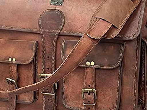 ...Cuero DHK 16 Inch Vintage Handmade Leather Messenger Bag ...Briefcase Computer Satchel Bag for Men & Women...