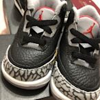 全新 現貨 Jordan 3  AJ3 黑 2c Baby 嬰兒鞋 小鞋 學步 童鞋 aj 原版 retro  黑灰紅