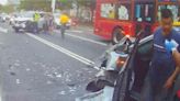 嘉義市汽車逆向衝撞 釀停等紅燈3人受傷 - 社會