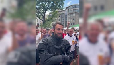 England fans serenade German police officer who looks like Gareth Southgate