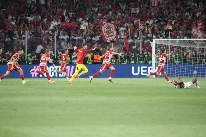 Olympiacos score in extra-time to win Conference League title