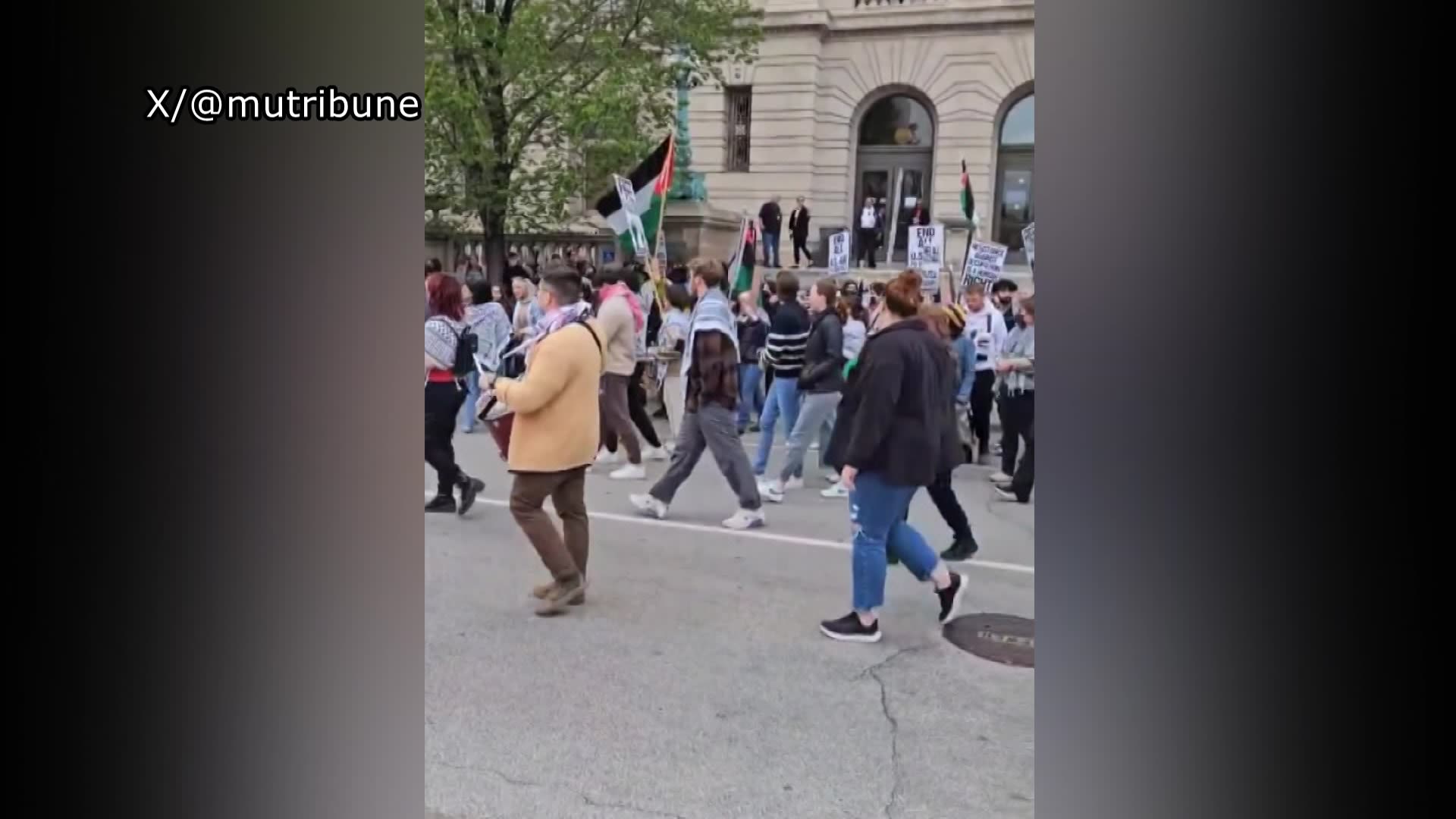 Students gathered for a pro-Palestine demonstration at Marquette University