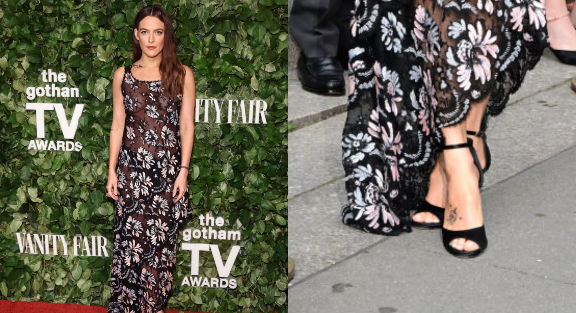 Riley Keough Dons Head-to-Toe Chanel With Peep-Toe Sandals and Floral Gown for Inaugural Gotham TV Awards