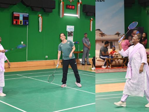 President Droupadi Murmu plays badminton with Saina Nehwal at Rashtrapati Bhavan, video goes viral